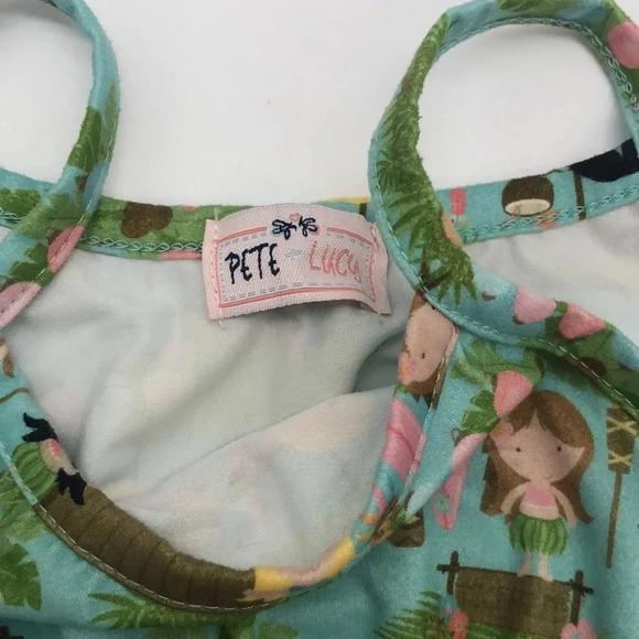 6-12M Pete & Lucy Girls Luau Romper with Bow - Picture 4 of 5